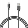 INNOSTYLE JAZZY KABEL USB LIGHTNING MFI SZYBKIEGO ŁADOWANIA DO IPHONE KEVLAR 2M CZARNY