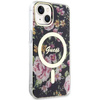 Etui Guess GUHMP14SHCFWSK na iPhone 14 - czarne Flower MagSafe