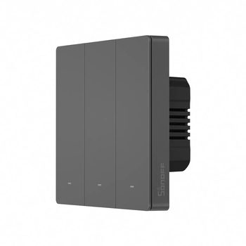 Sonoff inteligentny 3-kanałowy przełącznik ścienny WiFi czarny (M5-3C-86)