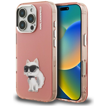 Etui Karl Lagerfeld IML Aquarelle        Choupette & Logo do iPhone 16 Pro Max różowy