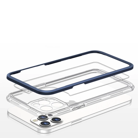 HURTEL ETUI POKROWIEC Z RAMKĄ DO IPHONE 12 PRO 3IN1 ŻELOWY WYSOKA OCHRONA