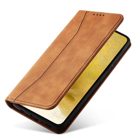 HURTEL ETUI CASE POKROWIEC MAGNETYCZNY DO SAMSUNG GALAXY S23 PLUS BRĄZOWE