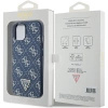 Etui Guess 4G Triangle Metal Logo na iPhone 15 Plus / 14 Plus - niebieskie