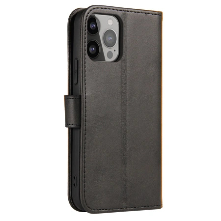 Etui portfel z klapką podstawką do iPhone 15 Pro Magnet Case - czarne