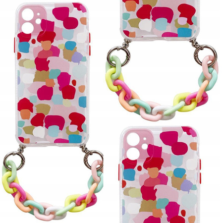COLOR CHAIN CASE ŻELOWE ELASTYCZNE ETUI Z ŁAŃCUCHEM DO SAMSUNG GALAXY A12