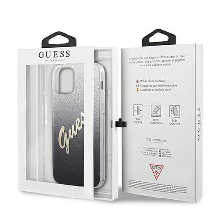 Guess GUHCP12SPCUGLSBK iPhone 12 mini 5,4" czarny/black hardcase Glitter Gradient Script