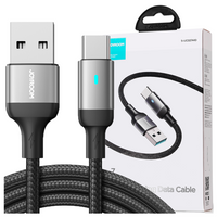 Joyroom kabel USB - USB C 3A do szybkiego ładowania i transferu danych A10 Series 1,2 m czarny (S-UC027A10)