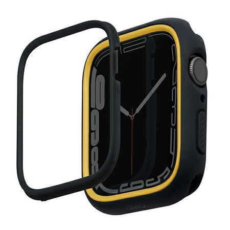 UNIQ etui Moduo Apple Watch Series  4/5/6/7/8/SE/SE2 44/45mm czarny-musztardowy/midnight-mustard