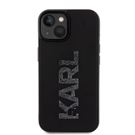 Etui Karl Lagerfeld 3D Rubber Glitter Logo na iPhone 15 Plus - czarne