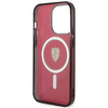 Etui Ferrari FEHMP14LURKR na iPhone 14 Pro - czerwone Translucent Magsafe