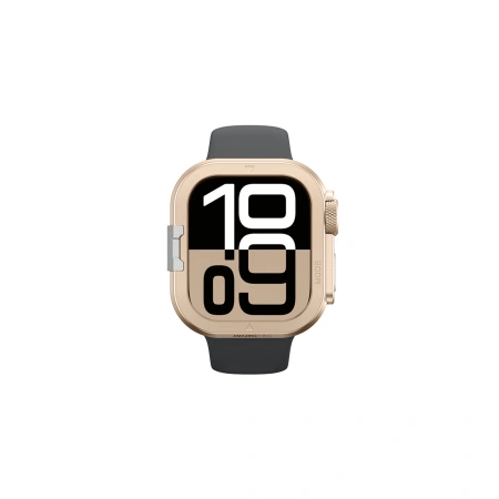 Etui metalowe AMAZINGTHING Titan Pro na Apple Watch 11 46mm aluminiowe - złote