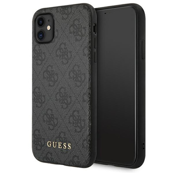 GUESS ETUI HARD CASE DO IPHONE 11 6,1 Xr 4G METAL GOLD LOGO Z LOGO SZARY