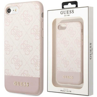 Etui Guess GUHCI8G4GLPI na iPhone 7 / 8 / SE 2020 / SE 2022 - różowe 4G Stripe Collection