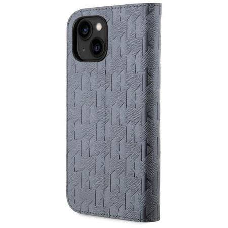 Etui Karl Lagerfeld KLBKP14SSAKLHPG na iPhone 14 bookcase - srebrne Saffiano Monogram