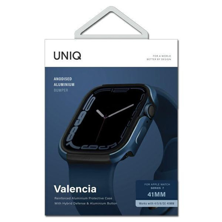 UNIQ etui Valencia Apple Watch Series 4/5/6/7/8/SE 40/41mm. niebieski/cobalt blue