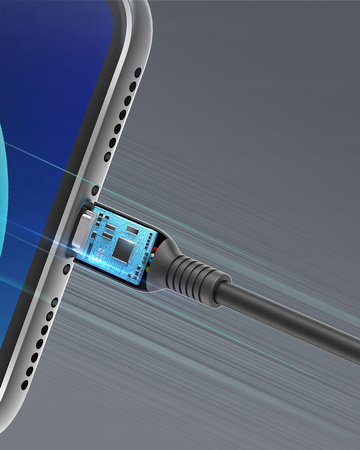 INNOSTYLE JAZZY KABEL USB LIGHTNING MFI SZYBKIEGO ŁADOWANIA DO IPHONE KEVLAR 2M CZARNY