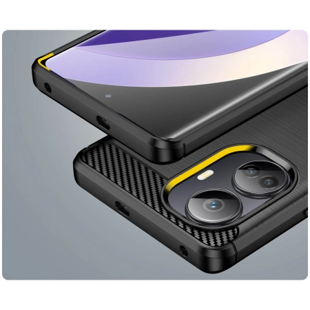 HURTEL ETUI CARBON CASE DO REALME 10 PRO+ ELASTYCZNY POKROWIEC SILIKONOWY