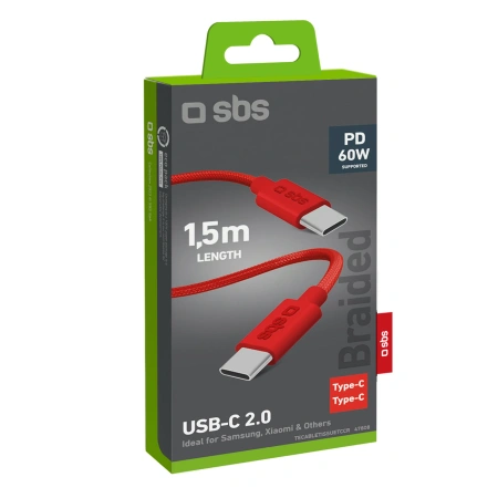 SBS KABEL 1,5M USB-C 60W DO TELEFONÓW SAMSUNG IPHONE DO ŁADOWANIA SZYBKIEGO