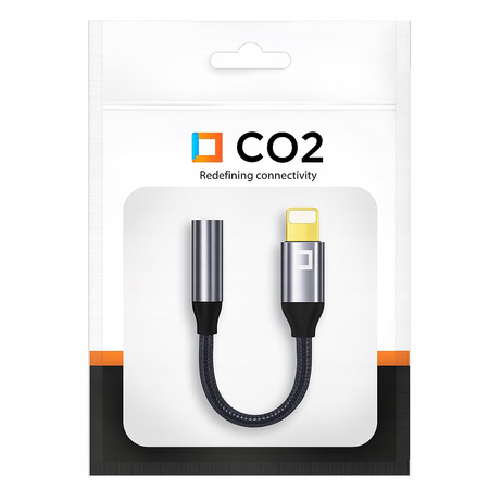 CO2 PRZEJŚCIÓWKA ADAPTER LIGHTNING MINI JACK 3,5MM KABEL DO IPHONE 12 13 14