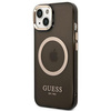 Guess GUHMP14SHTCMK iPhone 14 6,1" czarny/black hard case Gold Outline Translucent MagSafe