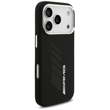 Etui AMG Silicone Oversize Rhombs        MagSafe do iPhone 17 Pro czarny