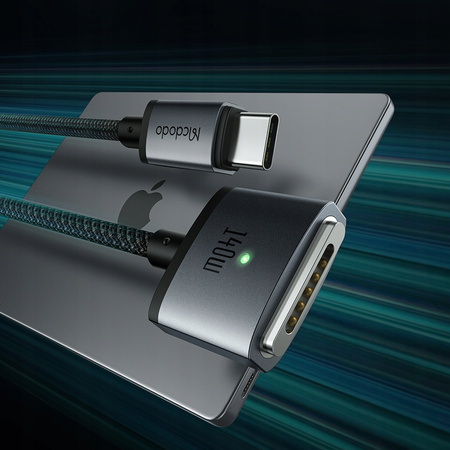 MCDODO KABEL DO ZASILACZA ŁADOWANIA MACBOOK AIR PRO USB-C MAGSAFE 3 140W 2M