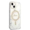 Guess zestaw ładowarka MagSafe + etui do iPhone 14 Plus 6,7" białe Marble (GUBPP14MHMEACSH)