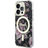 Etui Guess GUHMP14LHCFWSK na iPhone 14 Pro - czarne Flower MagSafe