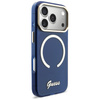 Etui Guess IML Script Metal MagSafe do   iPhone 17 Pro niebieski
