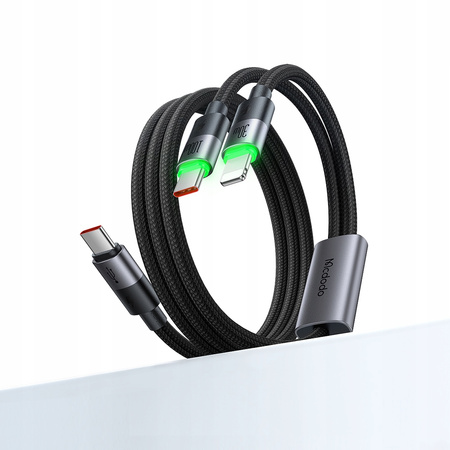 MCDODO USB-C 2IN1 FAST CHARGING CABLE FOR IPHONE 14 MACBOOK LED 100W 2M