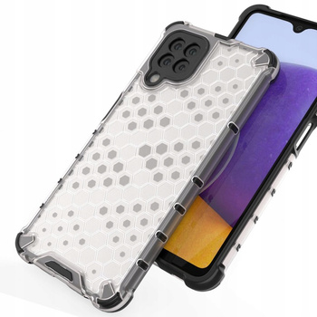 Honeycomb etui pancerny pokrowiec z żelową ramką Samsung Galaxy A22 4G przezroczysty
