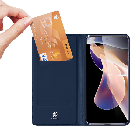 Dux Ducis Skin Pro kabura etui pokrowiec z klapką Xiaomi Redmi Note 11 Pro+ 5G (China) / 11 Pro 5G (China) / Mi11i HyperCharge / POCO X4 NFC niebieski