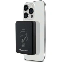 Karl Lagerfeld Powerbank indukcyjnyKLPBM5KIOTTGK 5000mAh czarny/black NFT Outline Ikonik MagSafe