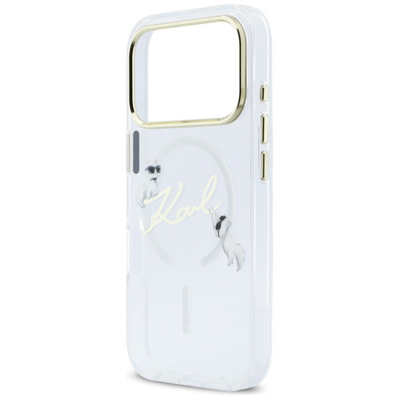 Etui Karl Lagerfeld IML Choupettes Karl  Script Logo MagSafe do iPhone 17 Pro Max przezroczysty