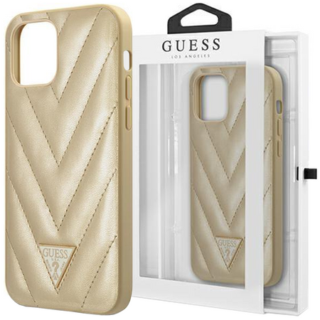 Guess GUHCP12SPUVQTMLBE iPhone 12 mini 5,4" złoty/gold hardcase V-Quilted Collection