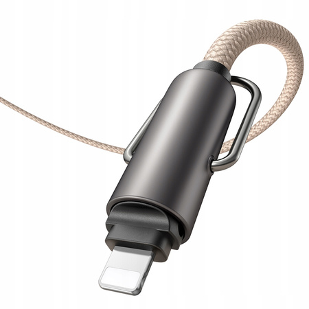 MCDODO SMYCZ DO TELEFONU NA SZYJE WKŁADKA CROSSBODY BEŻOWA KABEL DO IPHONE