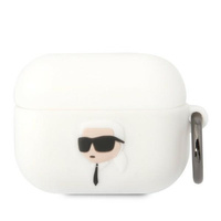 Etui Karl Lagerfeld KLAPRUNIKH na AirPods Pro - białe Silicone Karl Head 3D