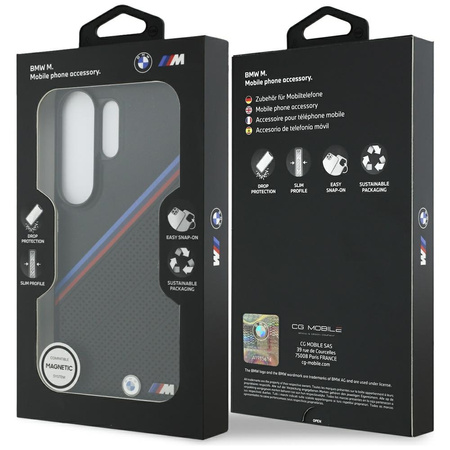 Etui BMW Tricolor Metal Logo MagSafe do  Samsung Galaxy S26 Ultra czarny