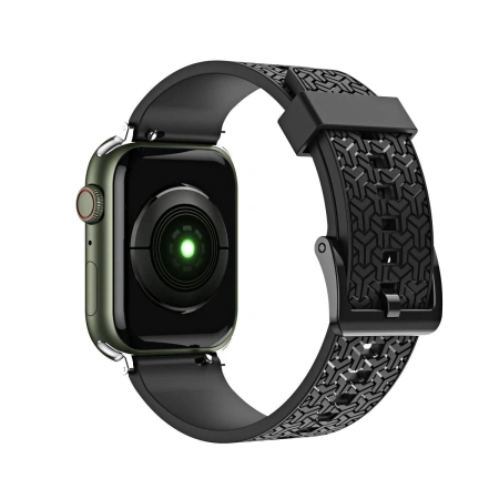 HURTEL OPASKA DO APPLE WATCH 7 6 5 4 3 2 SE 45 44 42MM PASEK ZEGARKA CZARNY