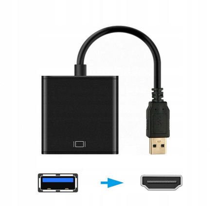 Adapter przejściówka Co2 do laptopa, USB-C - HDMI 4K, do Windows, do Mac OS, do Linux, szary