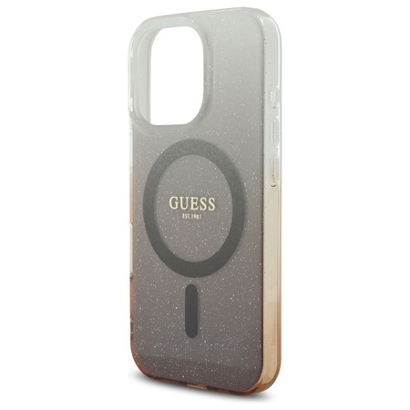 GUESS ETUI HARDCASE DO IPHONE 16 PRO 6.3 DO MAGSAFE GLITTER GRADIENT BROWN