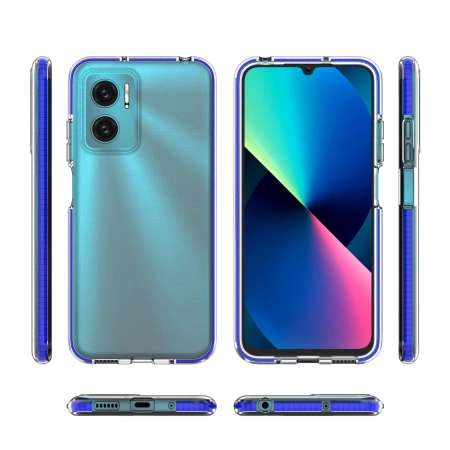 Spring Case pokrowiec żelowe etui z kolorową ramką do Xiaomi Redmi 10 ciemnoniebieski