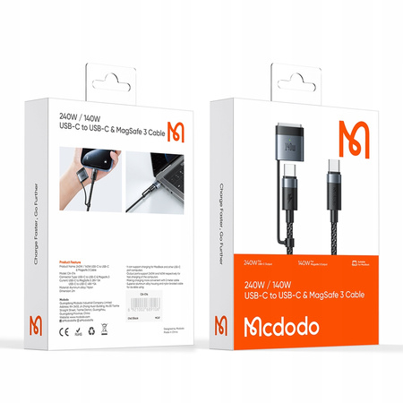 MCDODO CHARGING ADAPTER CABLE MACBOOK AIR PRO USB-C MAGSAFE 3 140W 2M