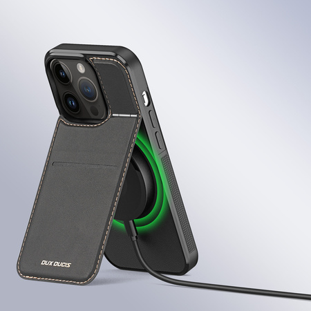 Etui portfel Dux Ducis Rafi Mag z podstawką 3w1 do iPhone 14 Pro z MagSafe i blokadą RFID - czarne