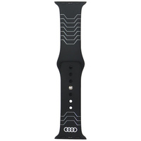 AUDI PASEK SILIKONOWY DO APPLE WATCH 40 41 42MM CZARNY GEOMETRYCZNY DESIGN