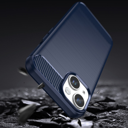 Carbon Case etui iPhone 14 Plus elastyczny żelowy pokrowiec na tył plecki niebieski