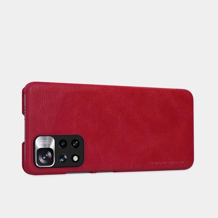 Nillkin Qin Case etui do Xiaomi Redmi Note 11 Pro+ (China) / Redmi Note 11 Pro (China) / Mi11i HyperCharge osłona na aparat kabura pokrowiec obudowa z klapką brązowy