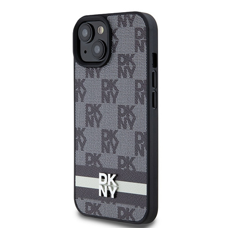 DKNY POKROWIEC HARDCASE DO IPHONE 14 15 136.1 SKÓRZANY MONO PATTERN STRIPES