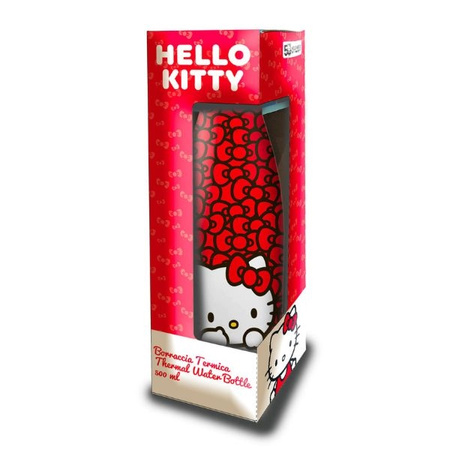 CORIEX BUTELKA HELLO KITTY 500ML DO DZIECI CZERWONA WODOODPORNA Z UCHWYTEM