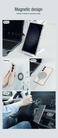 Etui Nillkin Nature Pro pancerne z magnetycznym ringiem do Samsung Galaxy S24 Ultra - białe